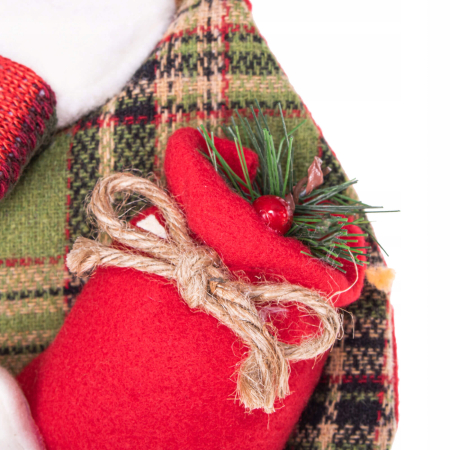 Decoratiune Craciun, soseta pentru cadouri cu om de zapada, 42cm, rosu [3]