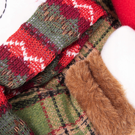 Decoratiune Craciun, soseta pentru cadouri cu om de zapada, 42cm, rosu [2]