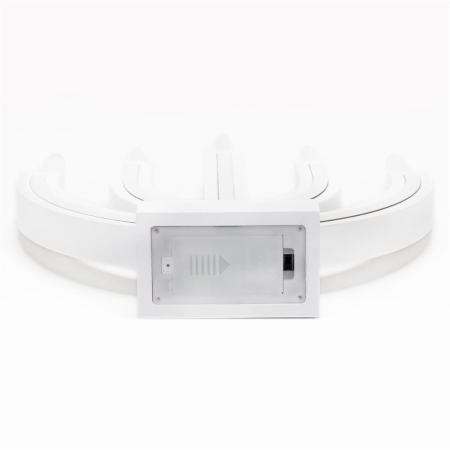 Decoratiune luminoasa tip sfesnic, din lemn, 39 cm, lumina calda, alimentare cu baterii, alb [11]