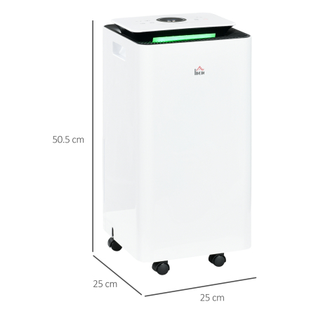  Dezumidificator de 12L din ABS cu 5 Modalitati, 2 Viteze, Temporizator de 24h si Design Silentios, 25x25x50.5 cm, Alb si Negru [2]