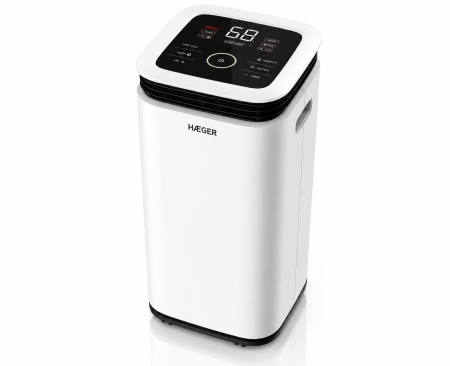 Dezumidificator digital HAEGER DIGI DESUMI 16, Capacitate 16 L/zi, display LED, rezervor 2.2L, drenaj continuu, Alb [5]