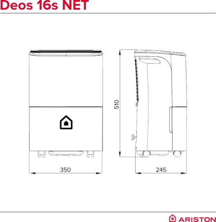 Dezumidificator portabil Ariston DEOS 16S Wi-Fi, capacitate 16 litri/zi, control prin aplicatia Ariston Clima [3]