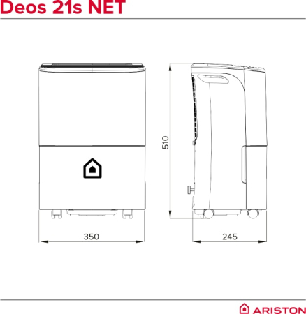 Dezumidificator portabil Ariston DEOS 20S, capacitate 20 litri/zi, functie anti-miros si timer [3]