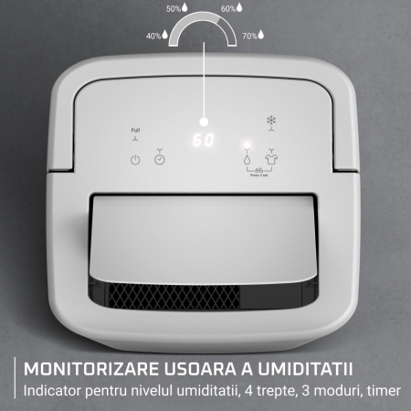 Dezumidificator Rowenta Extreme Dry Compact DH5250F0, 300 W, 14 l/24 h, rezervor 3 l, indicator de umiditate, 3 moduri, functie anti-inghet, alb [2]