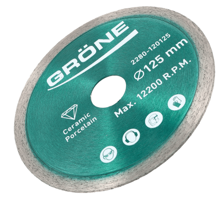 Unelte de vopsit si tencuit - Disc diamantat Gröne diametru 125 x 22,23 mm margine continua