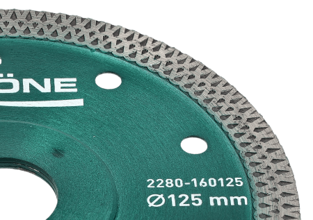 Disc diamantat Gröne, diametru 125 x 22,23 mm, muchie canelata continua "Cyclone" [2]