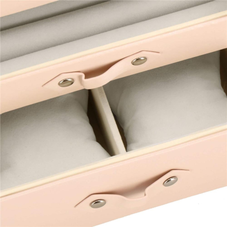 (DL) Cutie depozitare si organizare bijuterii, piele ecologica + velur, 26 x 22 x 18 cm, roz [10]