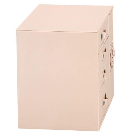 (DL) Cutie depozitare si organizare bijuterii, piele ecologica + velur, 26 x 22 x 18 cm, roz [5]