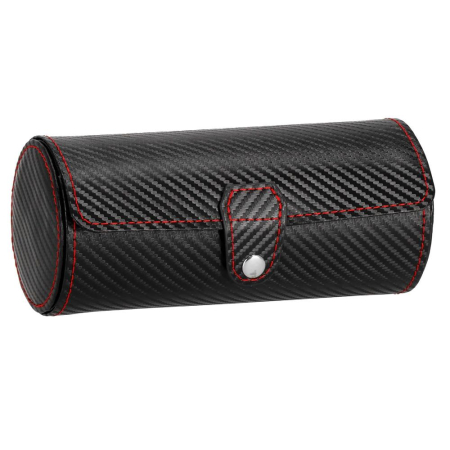 (DL) Cutie depozitare si organizare ceasuri si alte accesorii, MDF, piele ecologica, 20x9cm, negru [4]