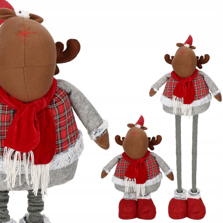 (DL) Figurina Craciun, Ren, picioare telescopice, inaltime extensibila 55-95cm [12]
