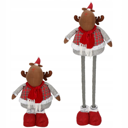 Decoratiuni si figurine - (DL) Figurina Craciun, Ren, picioare telescopice, inaltime extensibila 55-95cm