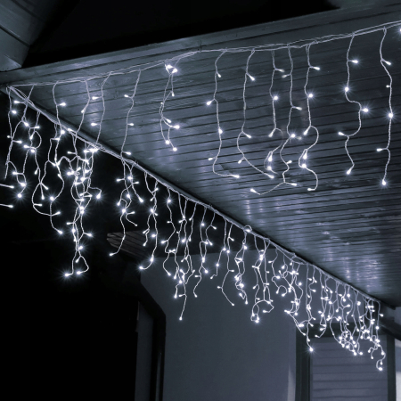 Ghirlanda luminoasa tip perdea 300 LED-uri, 12m, pentru interior/exterior, iluminare alba [3]