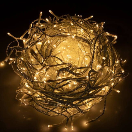 (DL) Ghirlanda luminoasa tip perdea 300 LED-uri, 12m, pentru interior/exterior, iluminare galben, cu telecomanda [3]