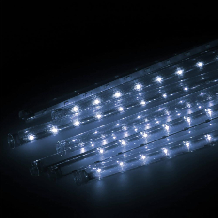 (DL) Instalatie de Craciun, 8 tuburi, 30cm, 144 LED, ploaie de meteoriti, alb [7]