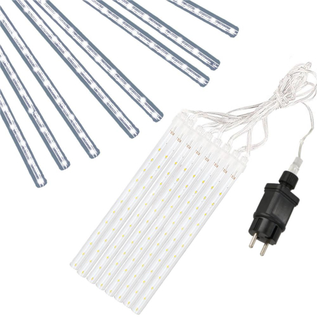 (DL) Instalatie de Craciun, 8 tuburi, 30cm, 144 LED, ploaie de meteoriti, alb [3]