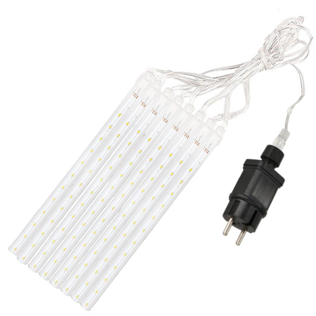 (DL) Instalatie de Craciun, 8 tuburi, 30cm, 144 LED, ploaie de meteoriti, galben [4]