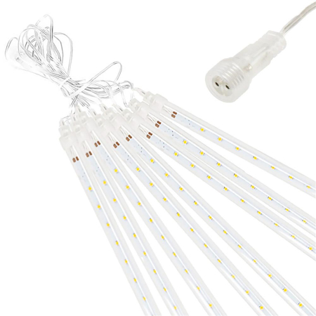 (DL) Instalatie de Craciun, 8 tuburi, 30cm, 144 LED, ploaie de meteoriti, galben [9]