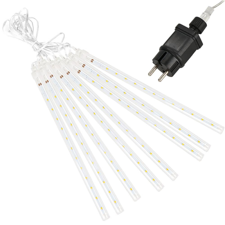 (DL) Instalatie de Craciun, 8 tuburi, 30cm, 144 LED, ploaie de meteoriti, galben [5]