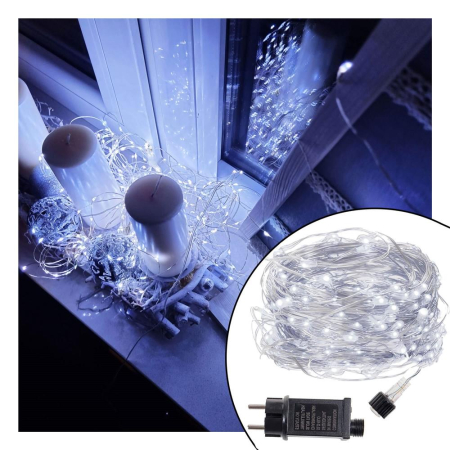 (DL) Instalatie lumina decorativa cu 300 LED-uri, telecomanda, 30m, iluminare alba [7]