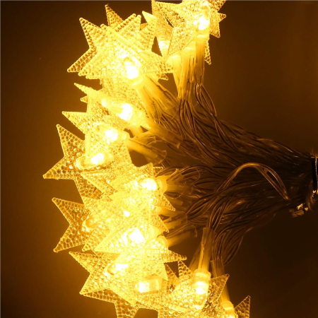 (DL) Instalatie stelute luminoase pentru gradina, 5 metri, 50 LED-uri, cu baterii, galben [6]