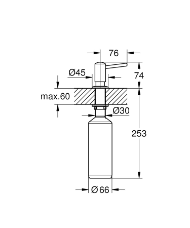 Dozator bucatarie Grohe 40536DC0, Contemporany, incastrat, 500 ml, mat, otel satinat [1]