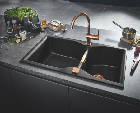 Dozator sapun bucatarie Grohe 40535DA0, incastrat, 500 ml, lucios, cupru [1]