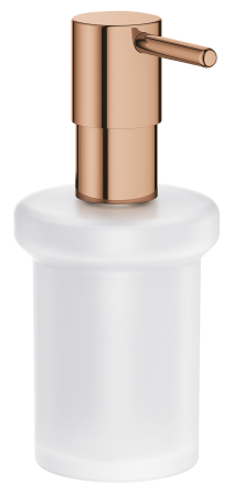 Accesorii baie - Dozator sapun Grohe 40394DA1, Essentials, pe suport, 160 ml, sticla, metal, lucios, cupru
