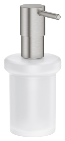 Accesorii baie - Dozator sapun Grohe 40394DC1, Essentials, pe suport, 160 ml, sticla/metal, mat, otel satinat