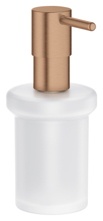 Accesorii baie - Dozator sapun Grohe 40394DL1, Essentials, pe suport, 160 ml, sticla, metal, mat, cupru