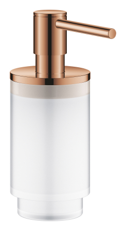 Accesorii baie - Dozator sapun Grohe 41028DA0, Selection, pe suport, 130 mm, sticla/metal, lucios, cupru