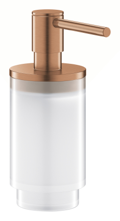 Baie - Dozator sapun Grohe 41028DL0, Selection, pe suport, 130 mm, sticla/metal, mat, cupru