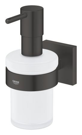 Dozator sapun Grohe 410982430, 144 mm, 126 mm, 2 orificii instalare, 160 volum ml, pe perete, sticla, metal, Negru [1]