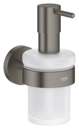 Accesorii baie - Dozator sapun Grohe 41195AL0, Start, aparent, 160 ml, metal/sticla, mat, grafit