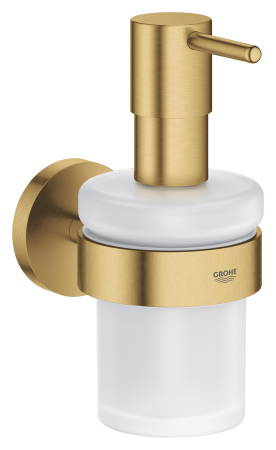 Accesorii baie - Dozator sapun Grohe 41195GN0, Start, aparent, 160 ml, metal/sticla, mat, auriu