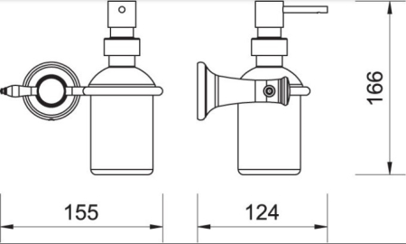 Dozator sapun lichid FDesign FD6-LRA-16-66, montare pe perete, 200 ml, suport, sticla, metal, mat, bronz [1]