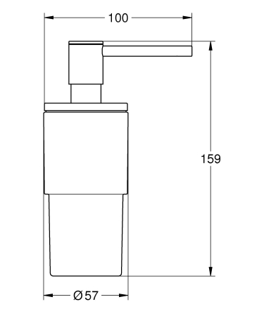 Dozator sapun lichid Grohe 40306A03, Atrio, 160 ml, sticla, metal, fara suport, lucios, grafit [1]
