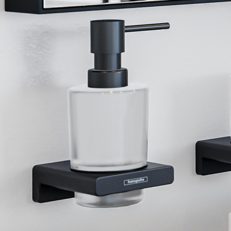 Dozator sapun lichid Hansgrohe AddStoris negru mat [2]