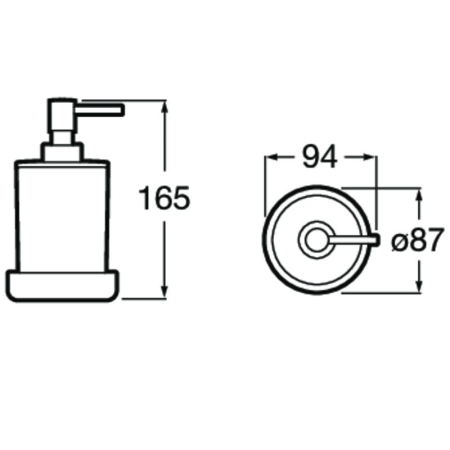 Dozator sapun Roca A817026001, 165 mm, 94 mm, 2 orificii instalare, 300 volum ml, pe blat, interior zona montaj, Crom [2]