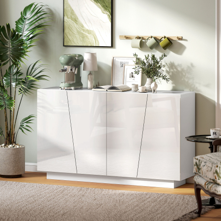 Dulap Alb 150×40×88 cm - 5 Niveluri & Polita Reglabila [1]