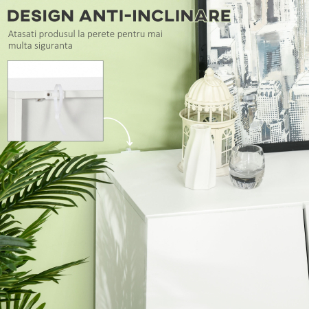  Dulap Alb 150×40×88 cm - 5 Niveluri & Polita Reglabila [5]