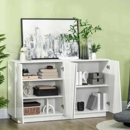  Dulap Alb 150×40×88 cm - 5 Niveluri & Polita Reglabila [6]