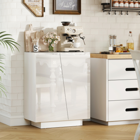  Dulap Alb 70×40×88 cm - Multifunctional cu Polita Reglabila [1]