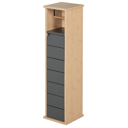Baie -  Dulap Baie - 18×18×75 cm, Raft Reglabil pentru Hartie Igienica