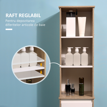  Dulap baie, cu ajutorul dispozitivului anticadere, de dimensiuni reduse, dulap tip coloana din lemn, 32.6x30x171.2cm [3]