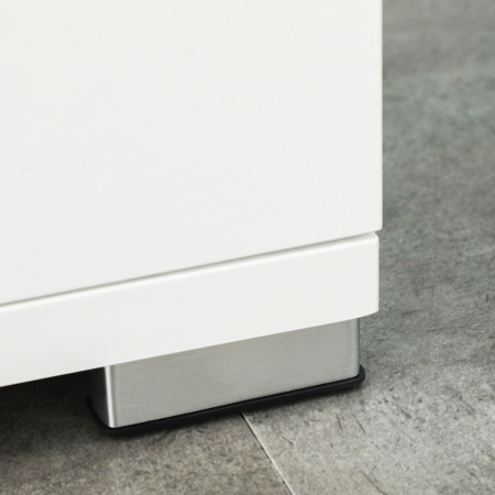  Dulap Baie din PAL Alb cu 2 Dulapioare cu Usi si  2 Rafturi Deschise, Design Anti rasturnare, 80x33.5x190 cm [6]