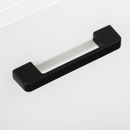  Dulap Baie din PAL Alb cu 2 Dulapioare cu Usi si  2 Rafturi Deschise, Design Anti rasturnare, 80x33.5x190 cm [7]