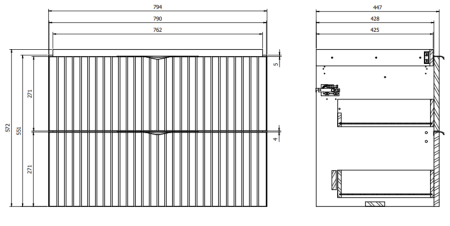 Dulap baie suspendat 80 cm pentru lavoar, casmir mat, MDF, Cersanit Tirso [2]