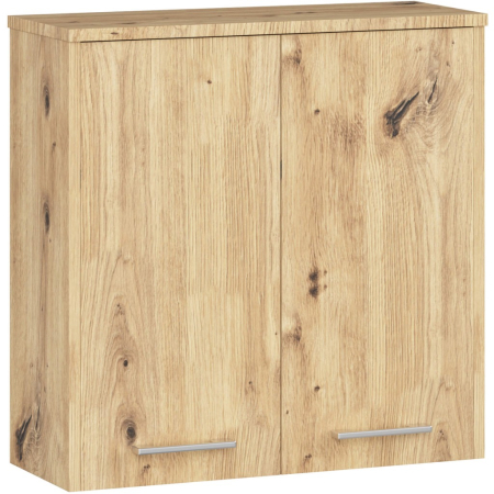 Mobilier pentru baie - Dulap baie suspendat, cu 2 usi si 1 raft interior, PAL 16 mm, 60x23x60 cm, stejar artisan