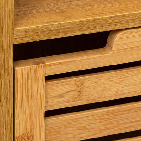 Dulap baza 5Five Sicela cu rafturi, bambus si MDF, 33x28x80 cm, natur [2]