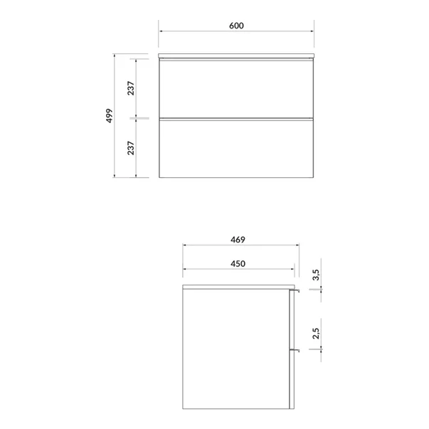 Dulap baza pentru lavoar suspendat alb Cersanit Virgo 60 cm [1]